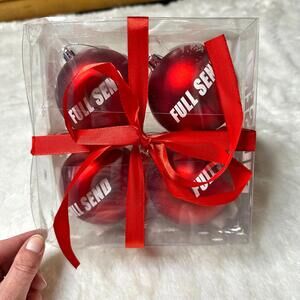NWT Full Send Red Christmas Ornaments Set - 4 Pack